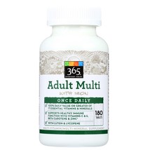 365 Whole Foods Supplements Adult Multivitamins with Iron, 180 Tablets - £33.43 GBP