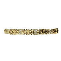 Joan Rivers Gold Tone Bracelet Clear Crystal Rhinestones Panel Link 7&quot; Thin - £23.67 GBP