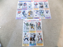 1993 Gameday Mc Donald&#39;s Nfl Uncut Card Sheets 1-3 A-C--FREE Shipping! - £7.72 GBP