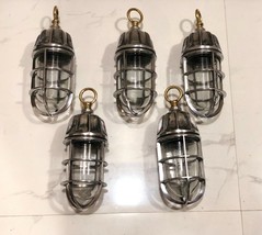 Nautical Ship Marine New Solid Brass Wall Swan Passageway Bulkhead Light 5 Pcs - £351.44 GBP