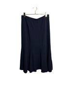 Eileen Fisher Petite Sm Black Midi Pleated Wool Skirt Made In USA Italia... - $42.10 CAD