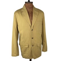 Orvis Mens 40R Blazer Jacket 3 Buttons Tan 100% Cotton Vintage Multi Poc... - £60.01 GBP