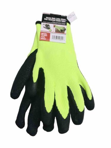 Tool bench Hardware latex gloves Heavy duty Yellow safety latex-dipped 1... - $6.81