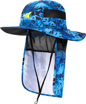 UPF 50 Boonie Hat Fishing Hat with Removable Neck Flap Sun Hats for Men - $35.13