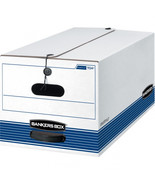 Fellowes FEL00 Bankers Storage &amp; Files Boxes with Tie String, White &amp; Blue - $5,429.88 MXN