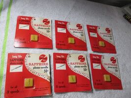 6 VINTAGE- Sapphire Phono-needle Hi-Fi*STEREO 3-SPEED *LEBONIC No. NE-69 - $29.69