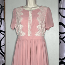 Andree by Unit dusty pink lace chiffon dress size small - £9.40 GBP