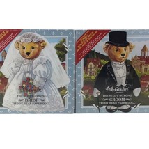 1985 The Steiff Strong Museum Wedding Bride &amp; Groom Teddy Bear Paper Dolls New - $18.70