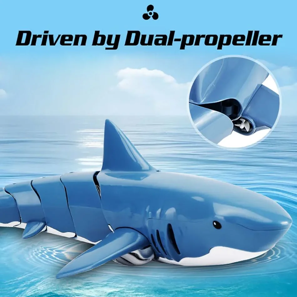 RC Shark Toys Electric Robot with Remote Control Fish Swimming Boat Radio - £31.54 GBP