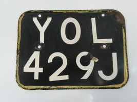 License Plate YOL 429J European Painted Border Sticker Lettering Vintage - $18.89
