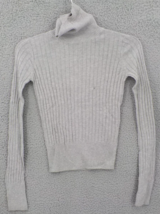 Aeropostale Turtleneck Sweater Ladies Juniors SZ S Grey Knit Ribbed Top NWT - £7.72 GBP