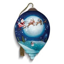 Ne&#39;Qwa Art Twas Christmas Night by Joanne Cave Hand-painted Glass Ornament - £34.41 GBP