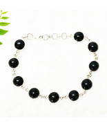 BLACK TOURMALINE Bracelet Natural Gemstone Handmade 925 Sterling Silver ... - £63.64 GBP