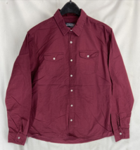 Counter Intelligence Men&#39;s Button-Up Long Sleeve Shirt Marron 100% Cotto... - $11.39