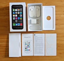 Apple iPhone 5s 64GB BOX, EAR PODS &amp; CHARGER BRICK ONLY with stickers (N... - £39.64 GBP