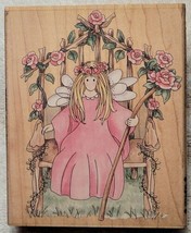 Queen Rose Rubber Stamp, Fairy Flowers, Stamps Happen #80100 - VTG NEW - £7.15 GBP