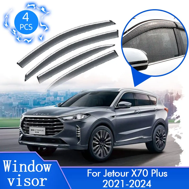 4x For Jetour X70 Plus Soueast DX8 2021 2022 2023 2024 Rain Sun Window Visors - £101.91 GBP