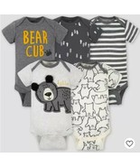 Gerber Baby Boys 5 Pack Short Sleeve Onesies Size Newborn NEW Bears - £7.32 GBP