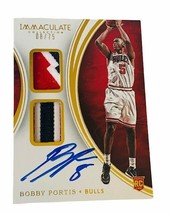 Bobby Portis Jr Auto Patch Rookie RPA 2015 Immaculate RC /75 Bucks jersey logo - £399.05 GBP