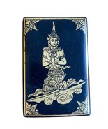 Vintage Black Lacquer Decorative Box w/ Gilt Design Balinese Dancer 4.5&quot;... - $19.72