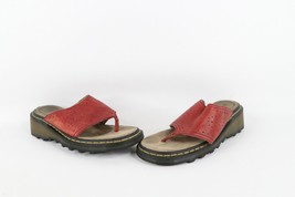 Vtg Dr Martens Womens UK 6 US 8 Chunky Platform Leather Toe Thong Sandals Red - £181.55 GBP