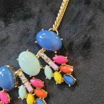 Women&#39;s Multicolor Oval Link Beaded Chunky Statement Jewelry Necklace - $28.00