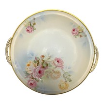 Antique Jaeger &amp; Co Bavaria Handled Bowl – Pink &amp; Yellow Roses – 9.25” - $46.75