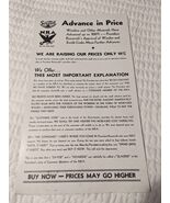 SCOTCH WOOLEN MILLS  (30&#39;s?) NRA/Roosevelt Cardboard Advertising 17 x 10 - €12,75 EUR