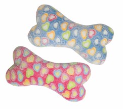 MPP Dog Toys Sweetheart Plush Snuggle Bones Heart Shaped Pattern Squeakers 7.5&quot;  - £7.51 GBP+