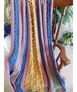 Hand Knit CARON® Simply Soft™ &#39;Plum Wine, Autumn Maize&#39;, etc. Multi-Colo... - $100.00