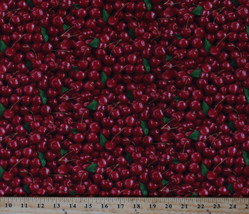 Cotton Cherries Cherry Harvest Fruits Food Festival Fabric Print by Yard D473.24 - £10.40 GBP
