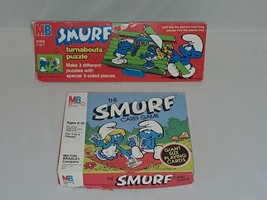 1982 The Smurf Card Game + 1983 Smurf Turnabout Puzzle Milton Bradley - $20.00