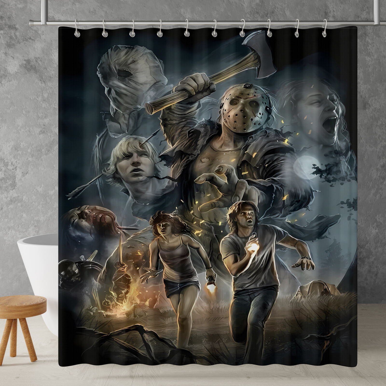 New!!! Horror Characters Custom Waterproof Polyester Shower Curtain 4 Size Item image 13