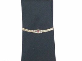 Anbi Mens Vintage Necktie Italy Navy Blue 3&quot; Wide 1960s NWOT Faux Chain ... - $16.62
