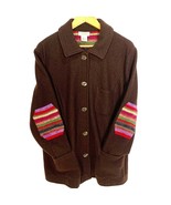 Vintage Talbots Woman Jacket Wool Brown Elbow Patches Button Pocket Plus... - £58.38 GBP