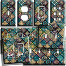 ITALIAN STYLE PATCHWORK DIAMOND PATTERN LIGHT SWITCH OUTLET ART WALL PLA... - $9.99+