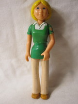 1979 Fisher Price 4&quot; tall Lady wearing green shirt, blonde hair - $3.50