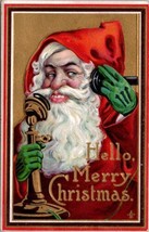 Santa Claus Candlestick Telephone Green Glove Christmas Eve Saco ME Postcard Z16 - £12.02 GBP