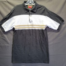 Wrangler Hero Men&#39;s Mesh Polo Shirt Size Small Blk/Wht &amp; Green Stripes - £11.21 GBP