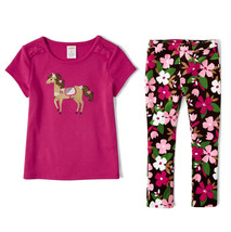 NWT Gymboree Girls Pony Club Corduroy Pants Tee Horse Hair Clips 2T  NEW - £23.28 GBP