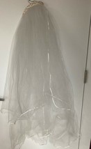 Vintage Wedding Veil with Pearls Woven 35 inches Long - £27.58 GBP