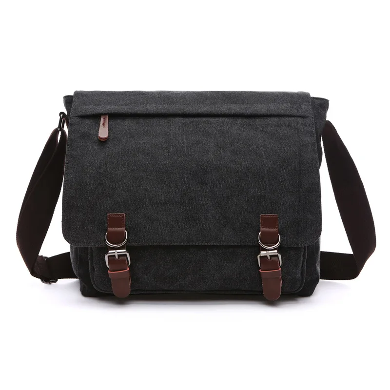 Large Vintage Canvas Messenger Retro Casual Office Travel Shoulder Bag Crossbody - £39.28 GBP