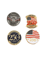 4PCS 2026 US National Day 250Th Anniversary  Alloy Enamel Badge Brooch F... - $33.00