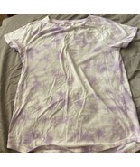 Cat &amp; Jack Girls T Shirt XL 14 16 Lavender White Tie Dye Chest 32” - £2.82 GBP
