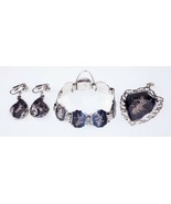 Magnifique Argent Sterling Niello Ensemble Bijoux (Boucles,Bracelet,Pend... - $12,159.45 MXN