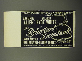 1956 The Reluctant Debutante Play Advertisement - Fast, funny hit! - £14.76 GBP