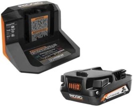 RIDGID 18V Lithium-Ion 2.0 Ah Battery and Charger Starter Kit - £59.94 GBP
