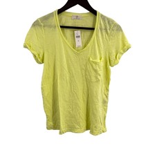 Anthropologie t.la V Neck Pocket Tee Bright Yellow New XS - £22.36 GBP