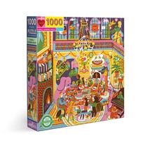 eeBoo Piece and Love Family Dinner Night 1000 Piece Square Jigsaw Puzzle, Multi, - £31.46 GBP