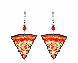 Pizza Slice Graphic Dangle Earrings - Womens Fashion Handmade Jewelry Fo... - £11.63 GBP